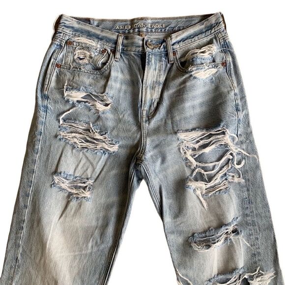 American Eagle jeans 90's slim boyfriend Light Wash size 4 Long - Picture 4 of 7